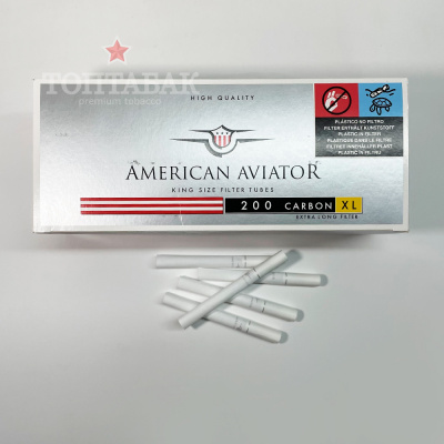 Гильзы "American Aviator XL Filter" White Tipping 8.1/24мм (200) Carbon  