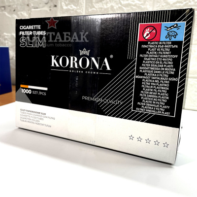 Гильзы для табака "KORONA" (Корона) Slim 6.5/15мм (1000)