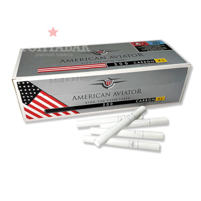 Гильзы "American Aviator XL Filter" White Tipping 8.1/24мм (200) Carbon  